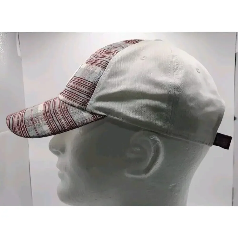 OU Oklahoma Sooners‎ Hat Cap Strap Back Red Plaid White Football